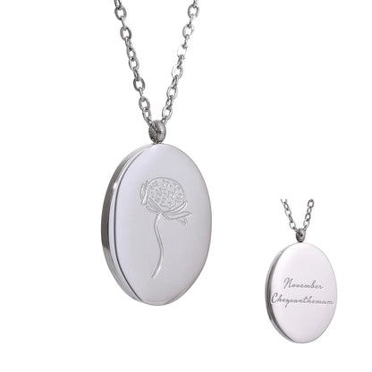 12 month birth flower pendant necklace - product image