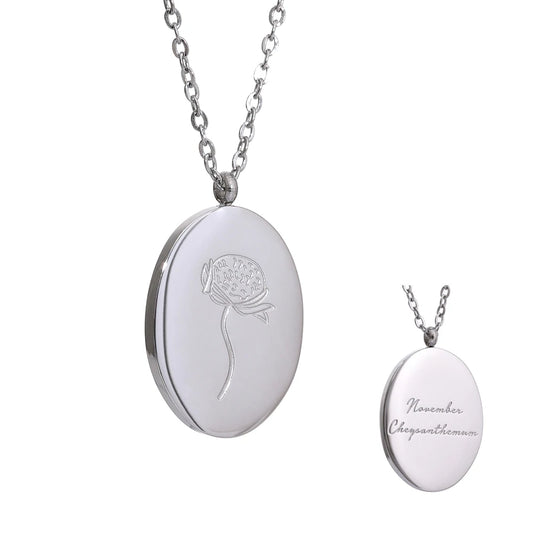 12 month birth flower pendant necklace - product image