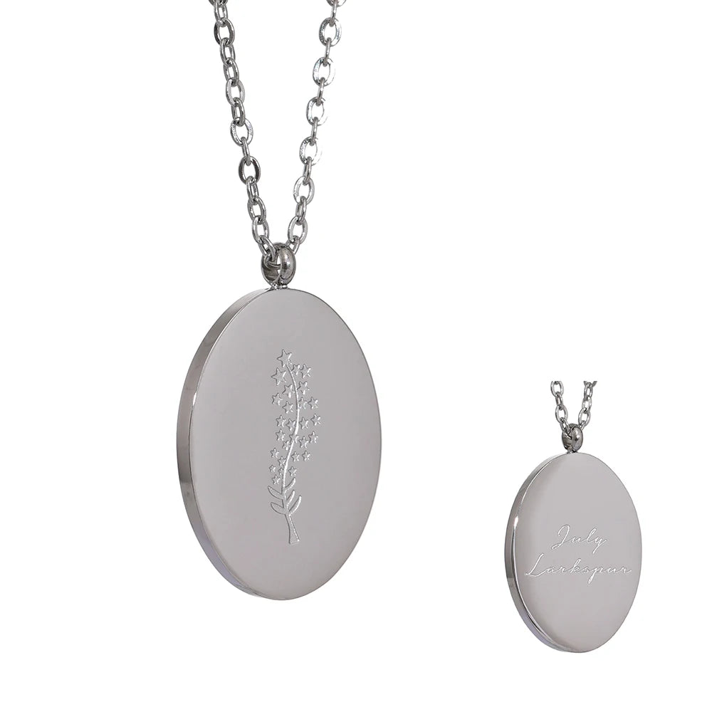 12 month birth flower pendant necklace - product image