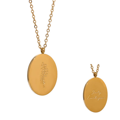 12 month birth flower pendant necklace - product image
