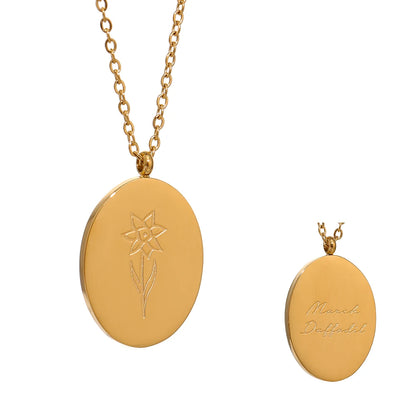 12 month birth flower pendant necklace - product image