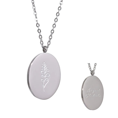 12 month birth flower pendant necklace - product image