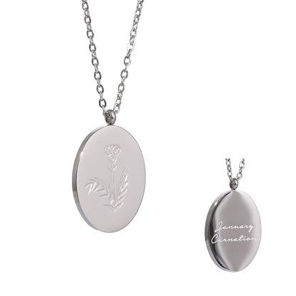 12 month birth flower pendant necklace - product image