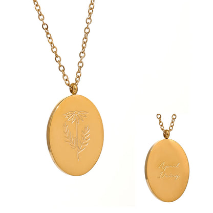 12 month birth flower pendant necklace - product image