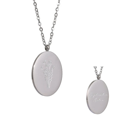12 month birth flower pendant necklace - product image