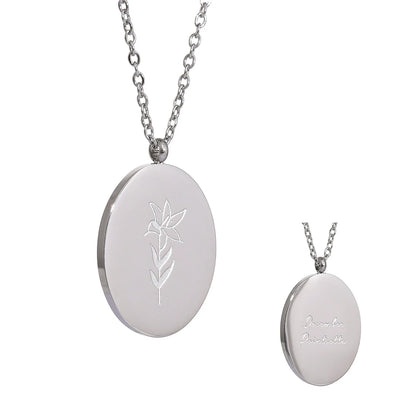 12 month birth flower pendant necklace - product image