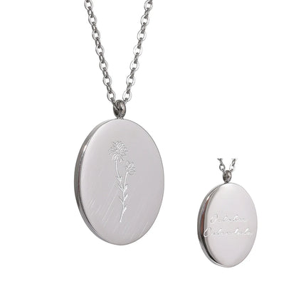 12 month birth flower pendant necklace - product image
