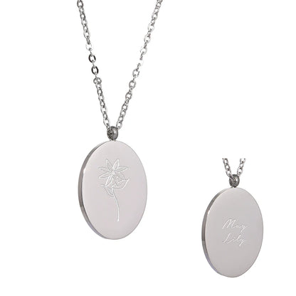 12 month birth flower pendant necklace - product image