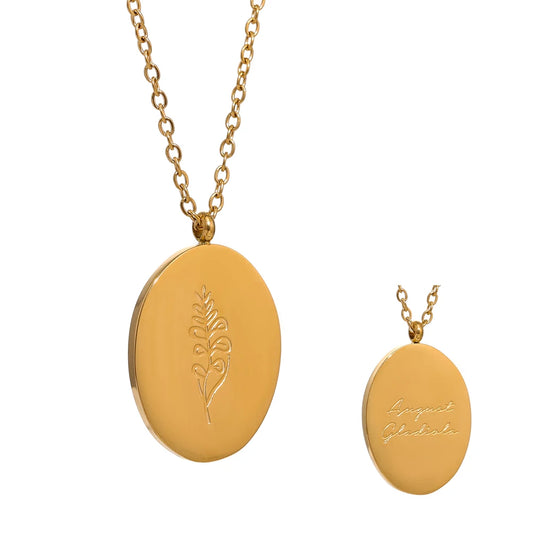 12 month birth flower pendant necklace - product image
