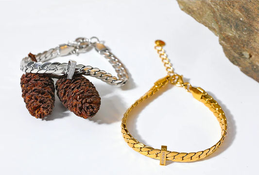 18k gold plated cuban chain zircon bracelet - product image