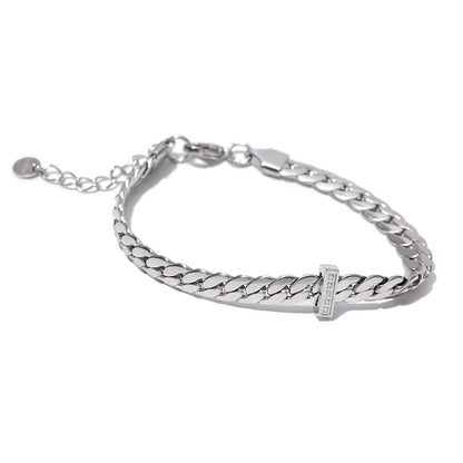 18k gold plated cuban chain zircon bracelet - product image