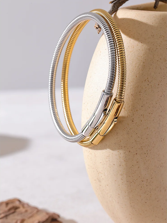 316 stainless steel chain link statement bangle - product image