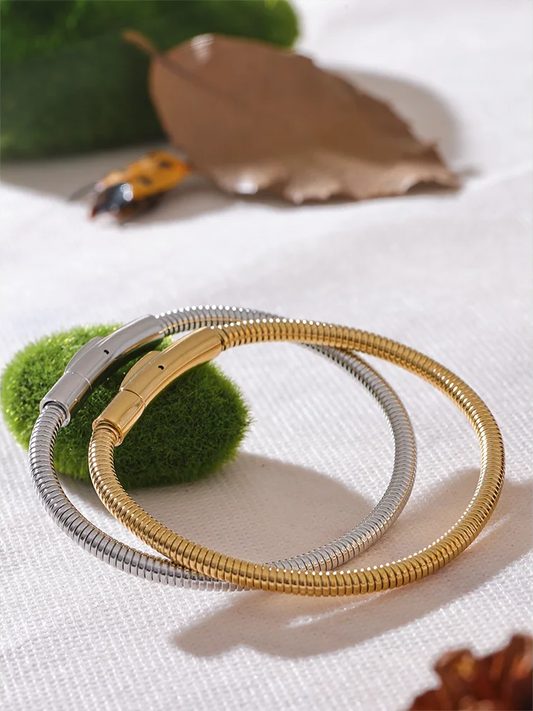 316 stainless steel chain link statement bangle - product image