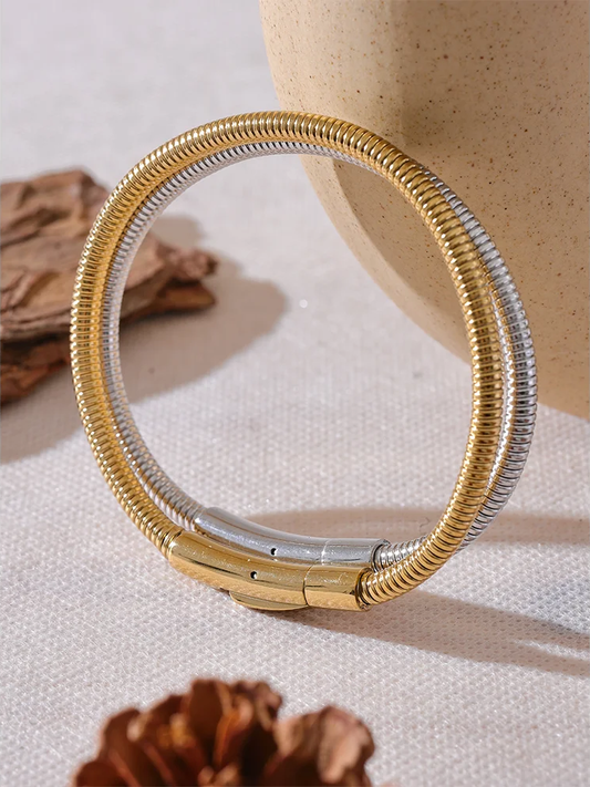 316 stainless steel chain link statement bangle - product image