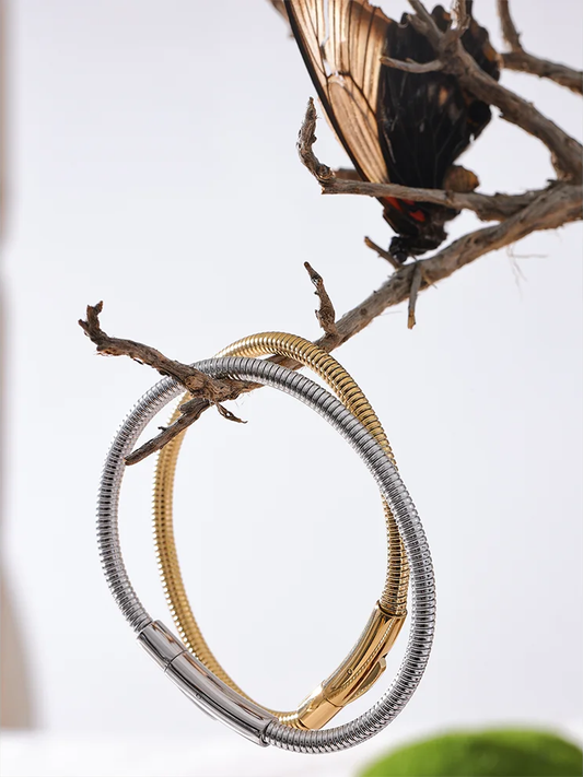 316 stainless steel chain link statement bangle - product image