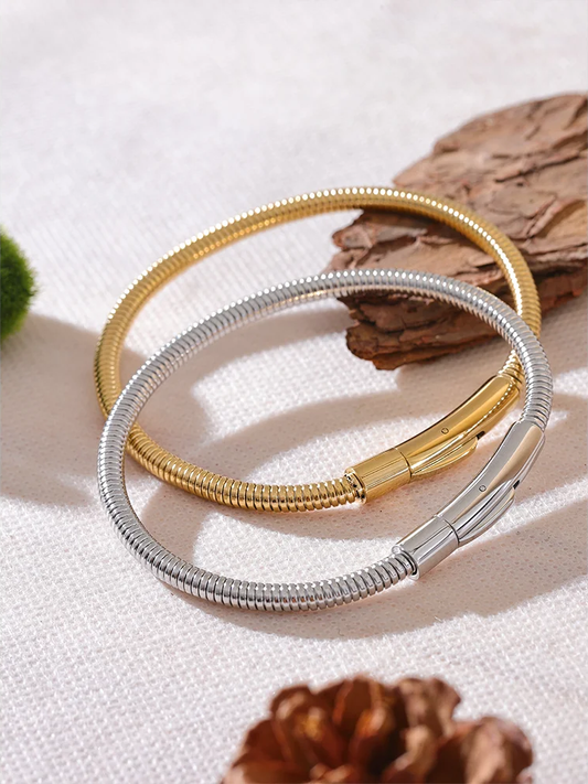 316 stainless steel chain link statement bangle - product image