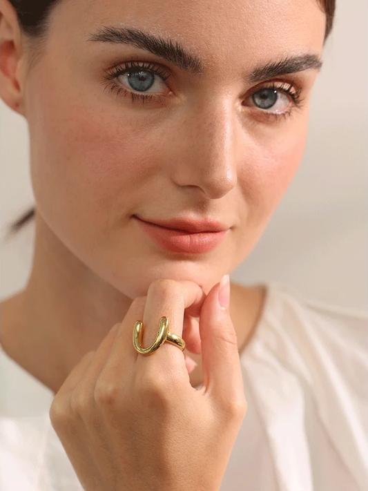 316l u-shape minimalist finger ring - product image
