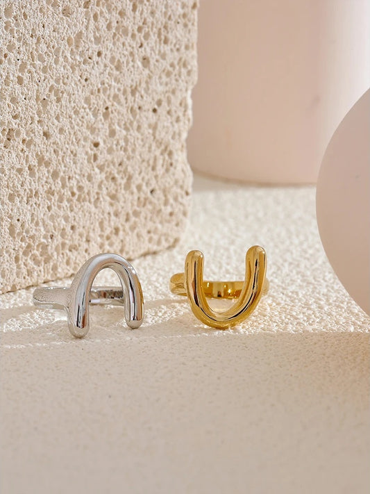 316l u-shape minimalist finger ring - product image