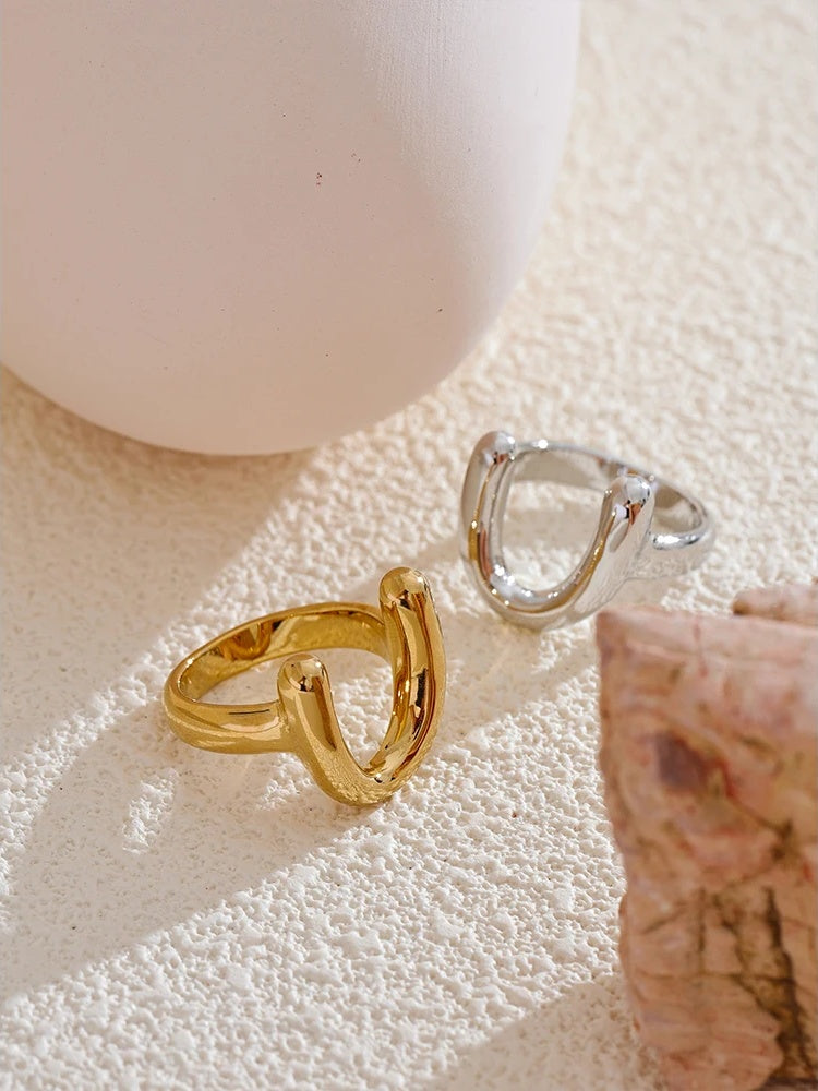 316l u-shape minimalist finger ring - product image