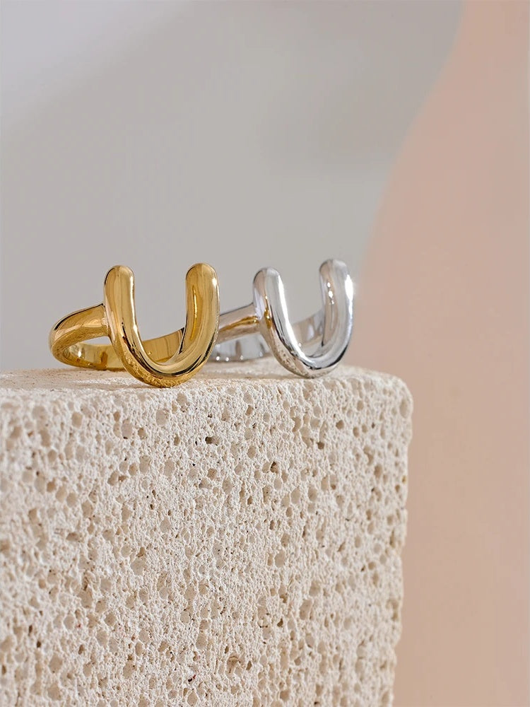 316l u-shape minimalist finger ring - product image