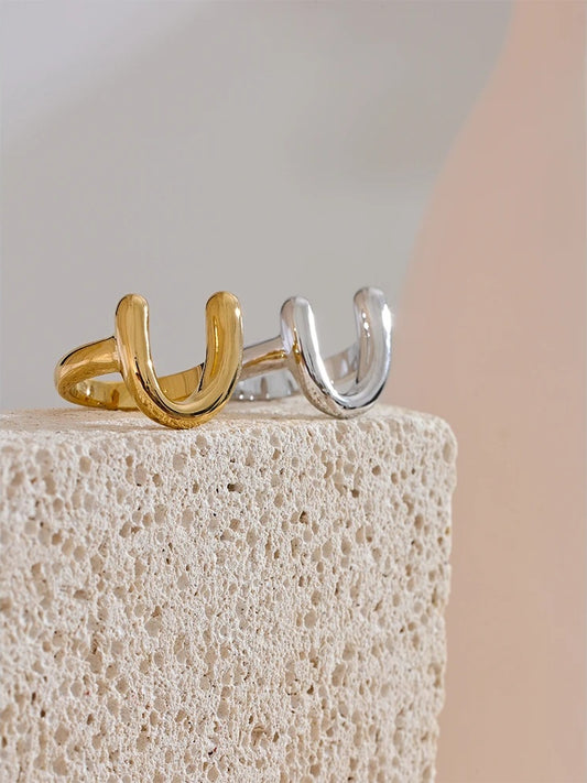 316l u-shape minimalist finger ring - product image