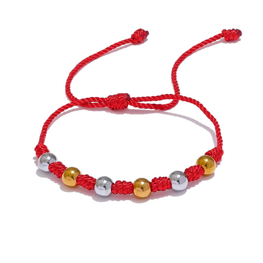7 knots woven red rope charm bracelet unisex - product image