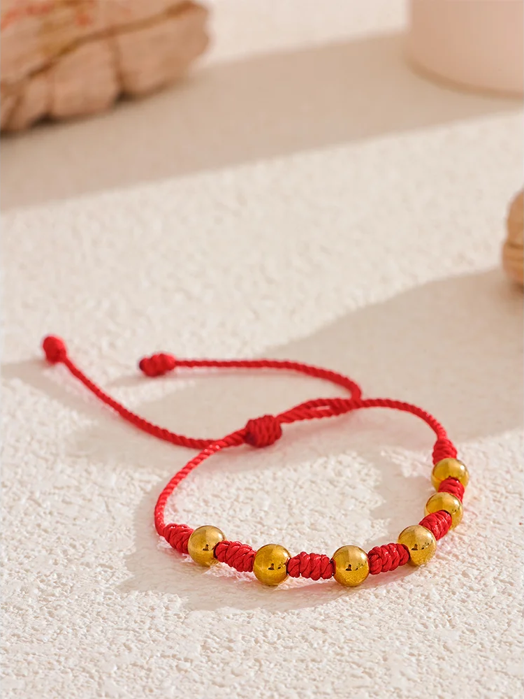 7 knots woven red rope charm bracelet unisex - product image
