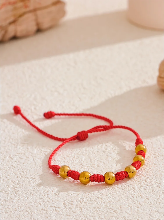7 knots woven red rope charm bracelet unisex - product image