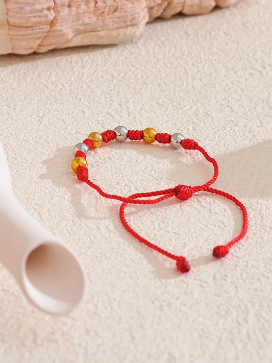 7 knots woven red rope charm bracelet unisex - product image