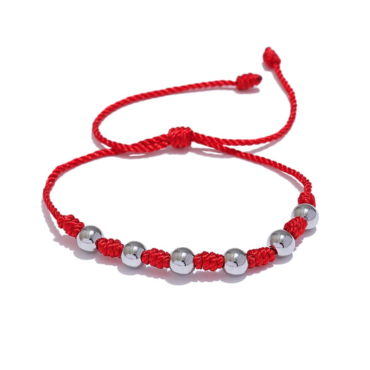 7 knots woven red rope charm bracelet unisex - product image