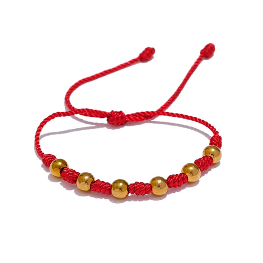 7 knots woven red rope charm bracelet unisex - product image