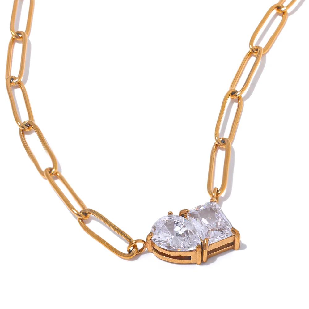 Aaa cubic zirconia gold color minimalist pendant - product image
