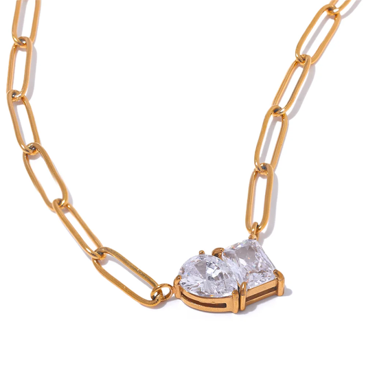 Aaa cubic zirconia gold color minimalist pendant - product image