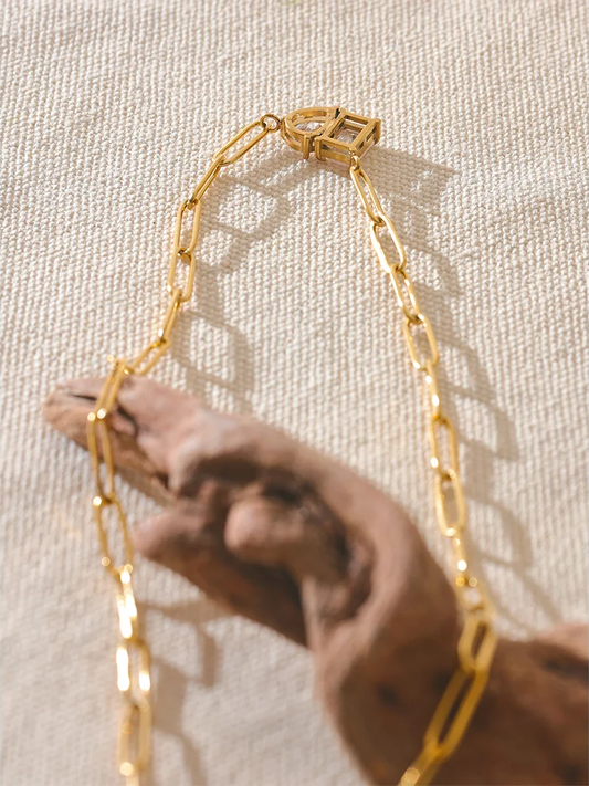 Aaa cubic zirconia gold color minimalist pendant - product image