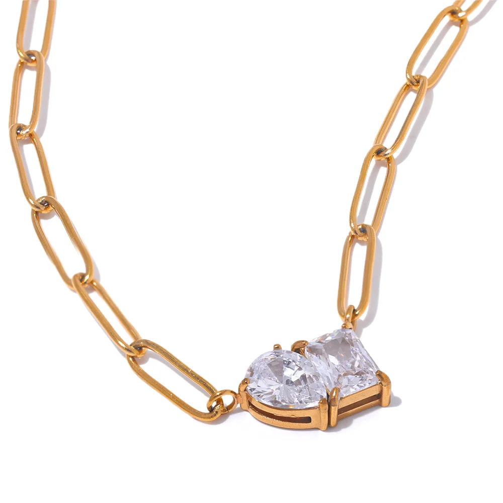 Aaa cubic zirconia gold color minimalist pendant - product image