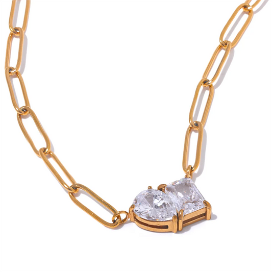 Aaa cubic zirconia gold color minimalist pendant - product image