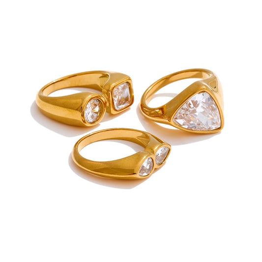 Aaa cubic zirconia minimalist finger ring - product image