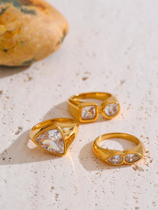 Aaa cubic zirconia minimalist finger ring - product image