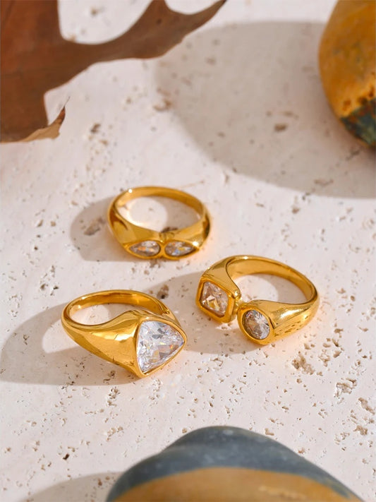 Aaa cubic zirconia minimalist finger ring - product image