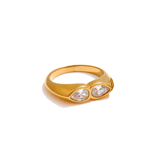 Aaa cubic zirconia minimalist finger ring - product image