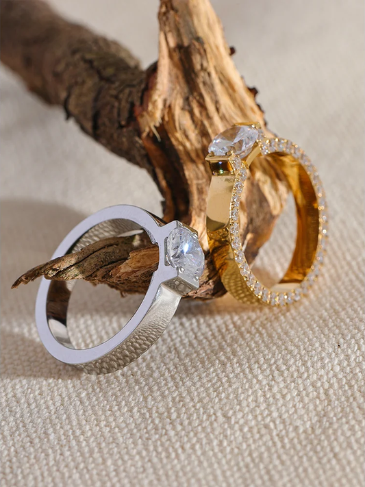 Aaa cubic zirconia modern gold ring - product image
