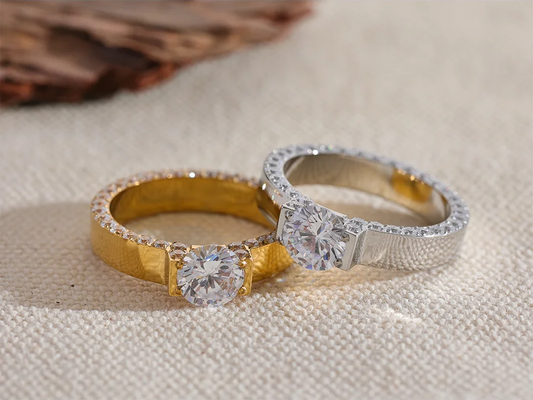Aaa cubic zirconia modern gold ring - product image