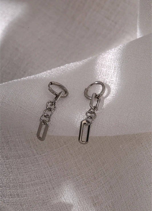 Abstract dangle long earrings gold texture - product image