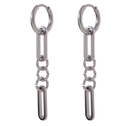 Abstract dangle long earrings gold texture - product image