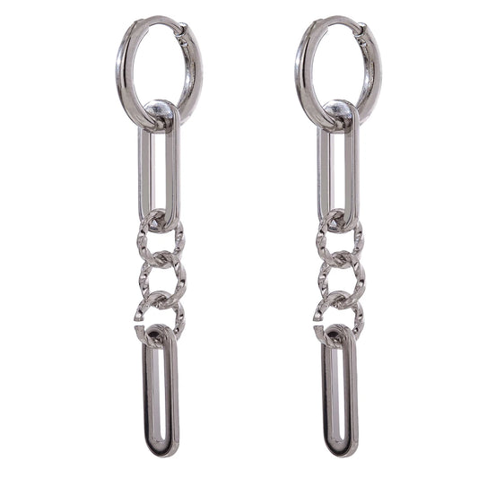 Abstract dangle long earrings gold texture - product image