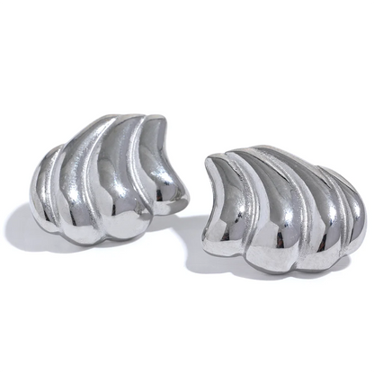 Abstract minimalist metal stud earrings women - product image