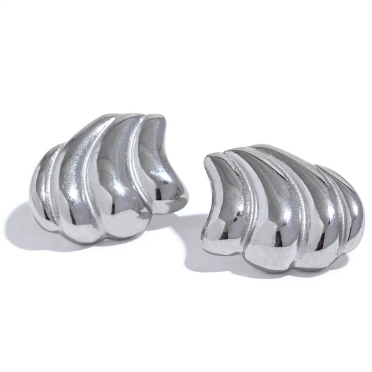 Abstract minimalist metal stud earrings women - product image