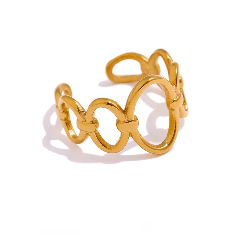 Abstract opening chain statement ring women - product image