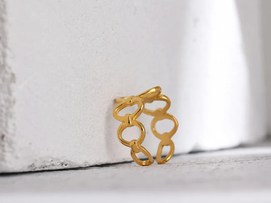 Abstract opening chain statement ring women - product image