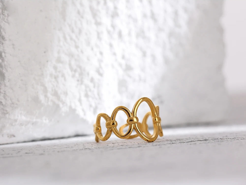Abstract opening chain statement ring women - product image